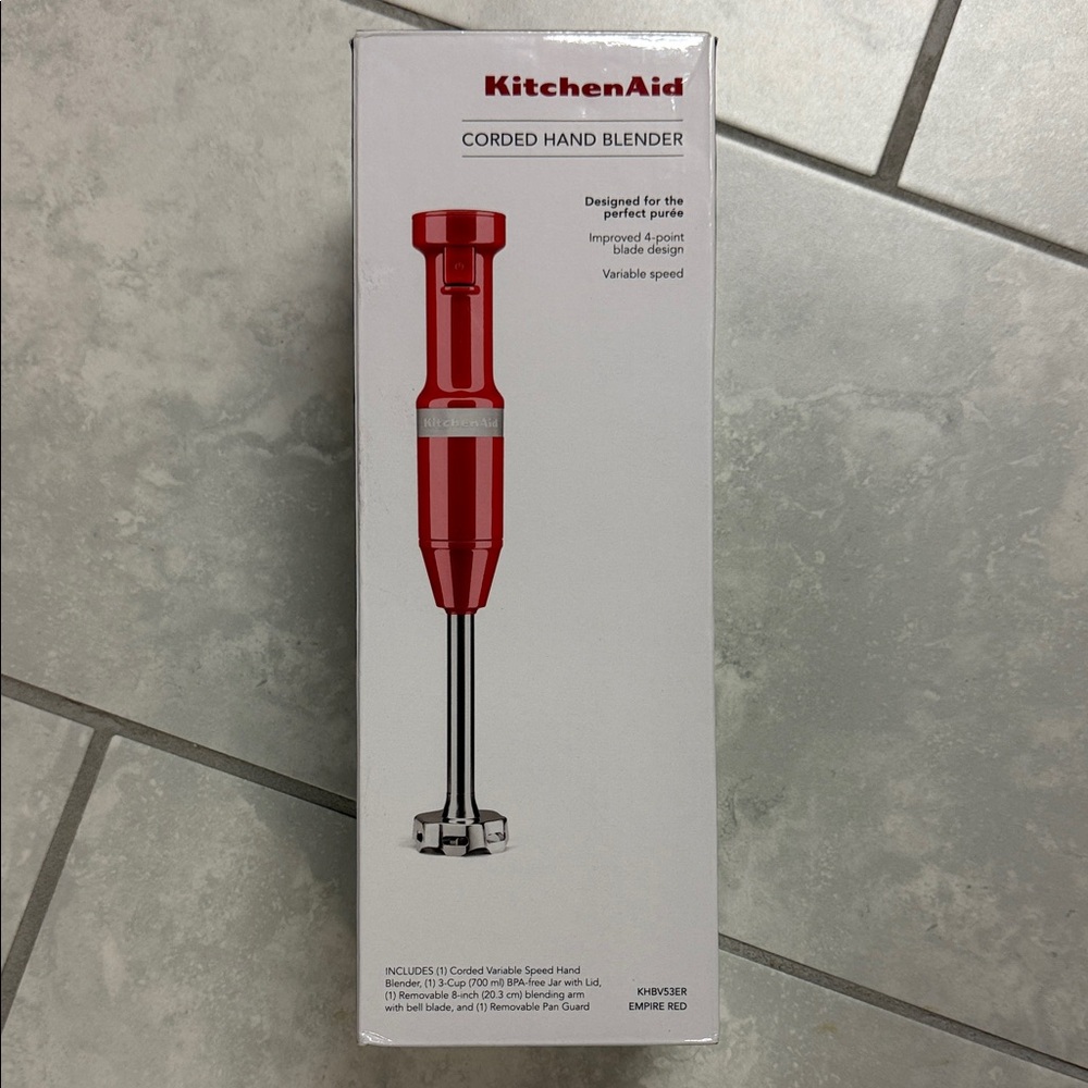 KitchenAid Empire Red Corded Hand Blender